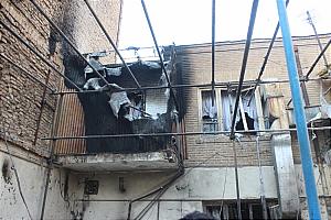 انفجار و آتش سوزی در یک ساختمان مسکونی قدیمی