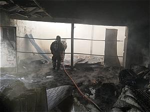 یک کارگاه تولیدی مبل در آتش نابود شد