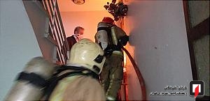 نجات ۱۰ نفر از ساکنان در حادثه آتش سوزی زیرزمین یک ساختمان مسکونی